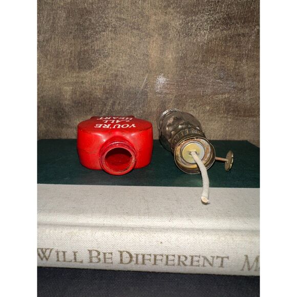 Vintage Heart Shaped Miniature Oil Lantern Lamp Trinket "You're All Heart" 4.75" - Picture 9 of 10